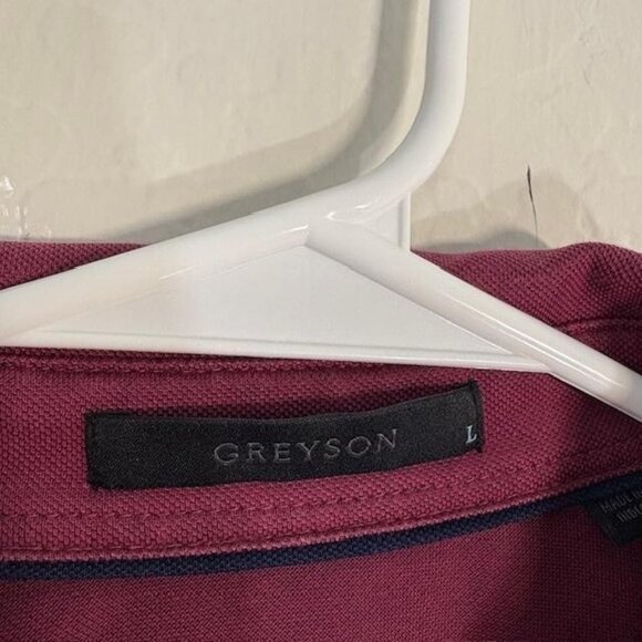 Greyson Polo Shirt Mens Large Burgundy brrr Cooling Performance Golf Stretch - Picture 3 of 8